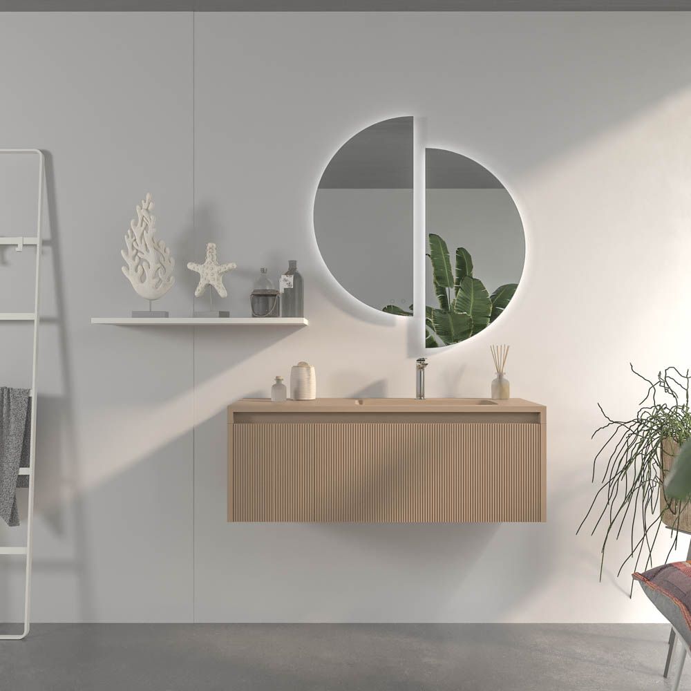 Mueble de baño BINARIO suspendido 2 cajones acabado MOKA