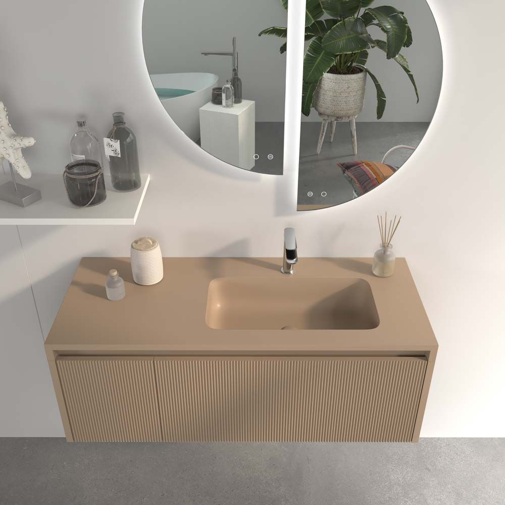 Mueble de baño BINARIO suspendido 2 cajones acabado MOKA - Imagen 6