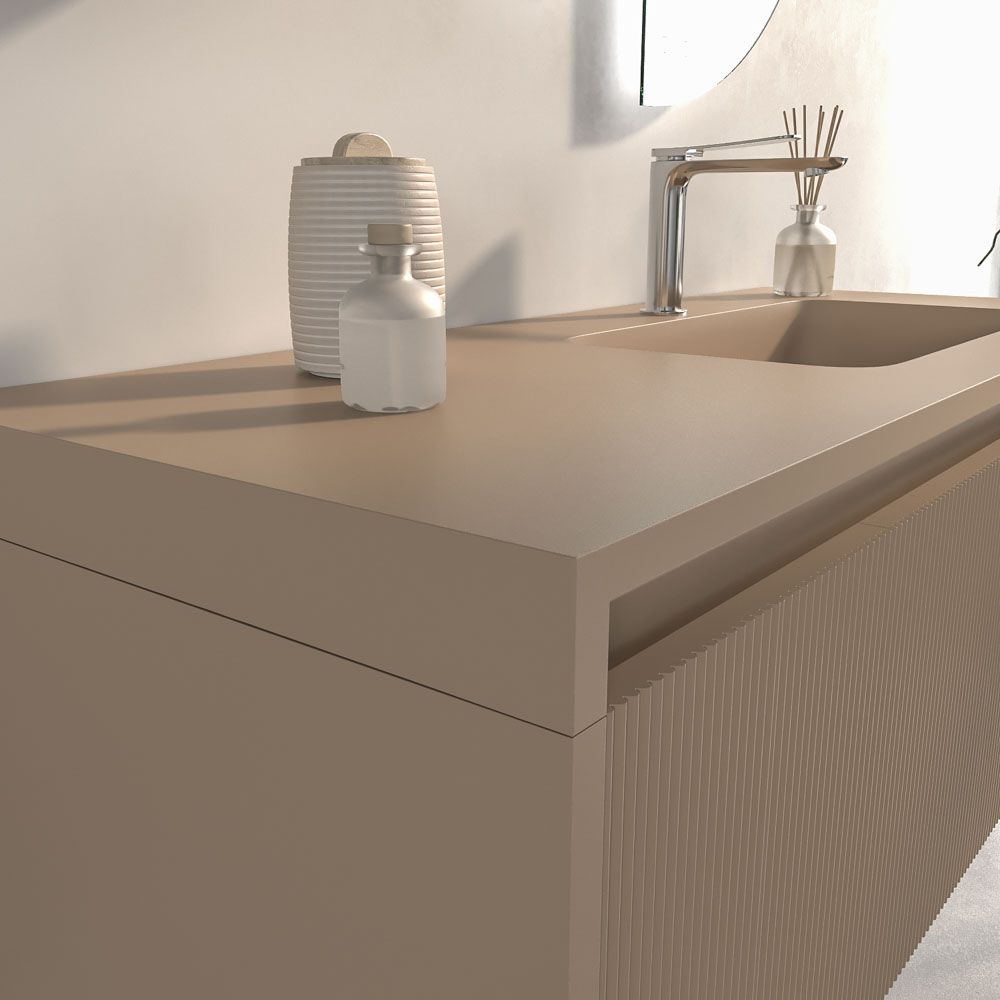 Mueble de baño BINARIO suspendido 2 cajones acabado MOKA - Imagen 4