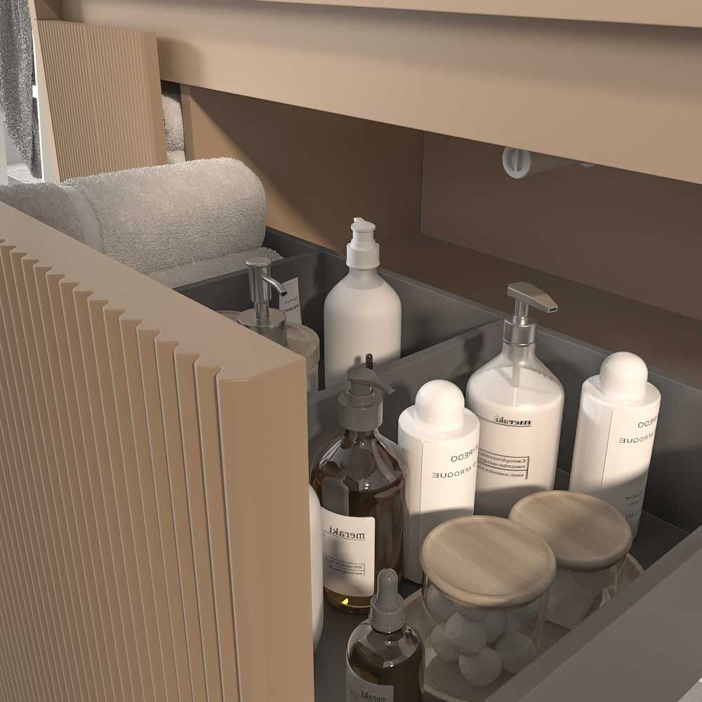 Mueble de baño BINARIO suspendido 2 cajones acabado MOKA - Imagen 2