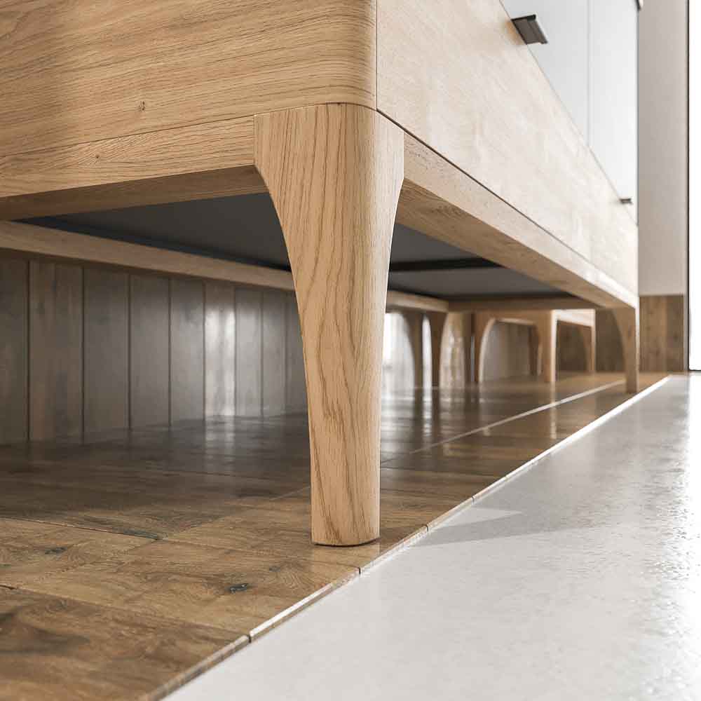 Mueble de baño VICENT con patas 4 cajones encimera Solid Surface con lavabo SATET - Imagen 2