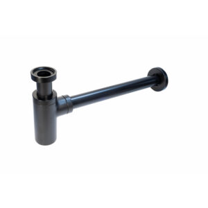 Sifón Minimalista Redondo para Lavabo Negro Mate