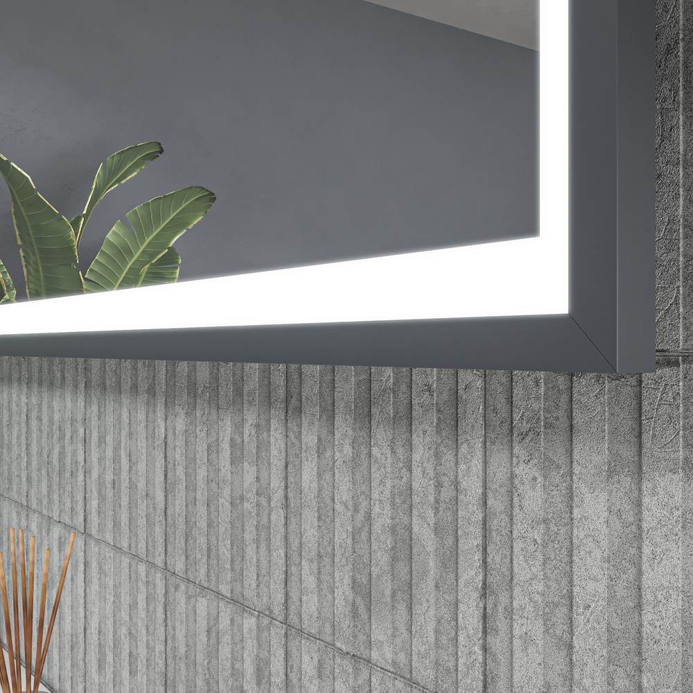 Mueble de baño DUNE suspendido 4 cajones con encimera SOLID SURFACE 2 senos Gris Grafito - Imagen 7