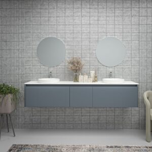 Mueble de baño FUSE suspendido 3 cajones   GRIS AZULADO