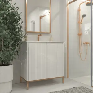 Mueble de baño BLANCA  con patas 2 puertas acabado blanco