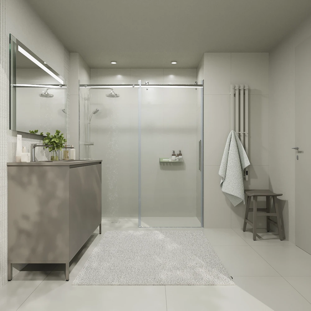 Mueble de baño BLANCA con patas 4 puertas gris cuarzo - Imagen 6