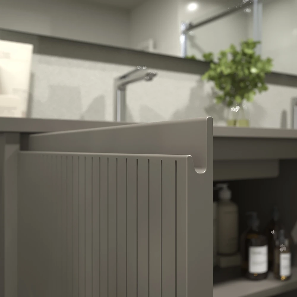 Mueble de baño BLANCA con patas 4 puertas gris cuarzo - Imagen 4