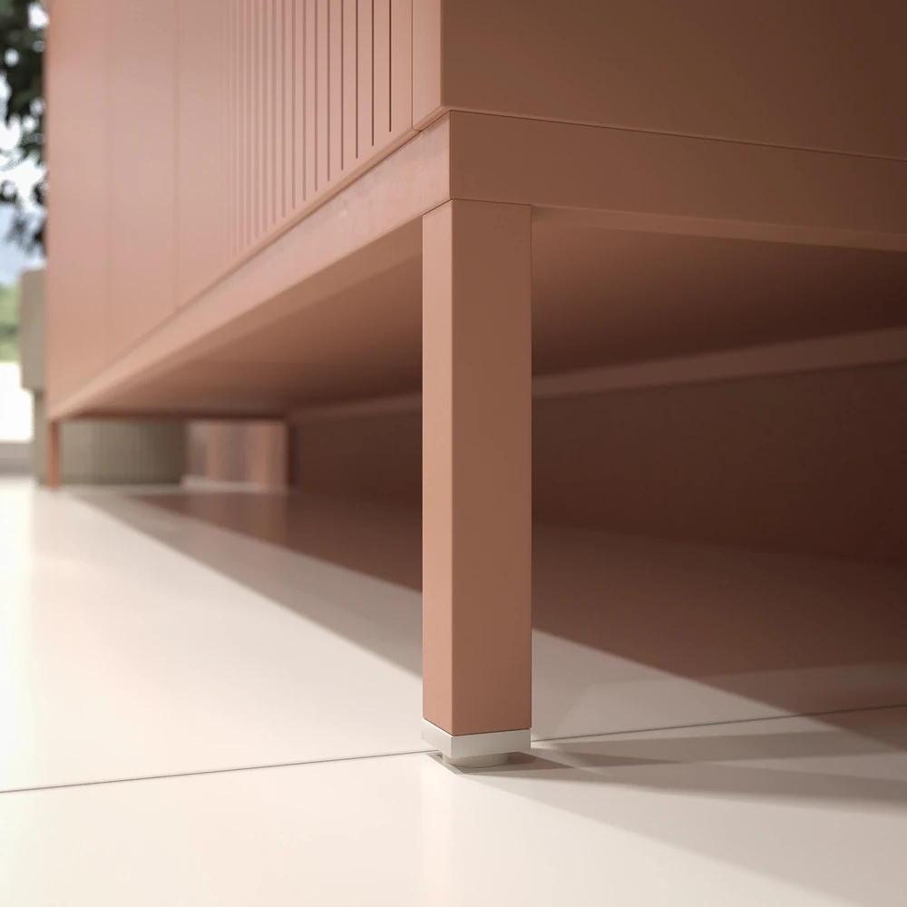 Mueble de baño BLANCA con patas 5 puertas rojo beige - Imagen 2