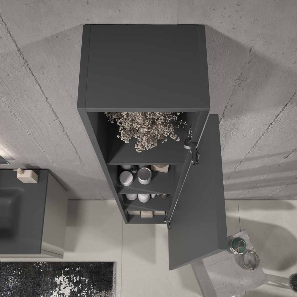Mueble de baño suspendido 2 cajones BUDGET con lavabo Solid Surface GRIS SEDA - Imagen 6