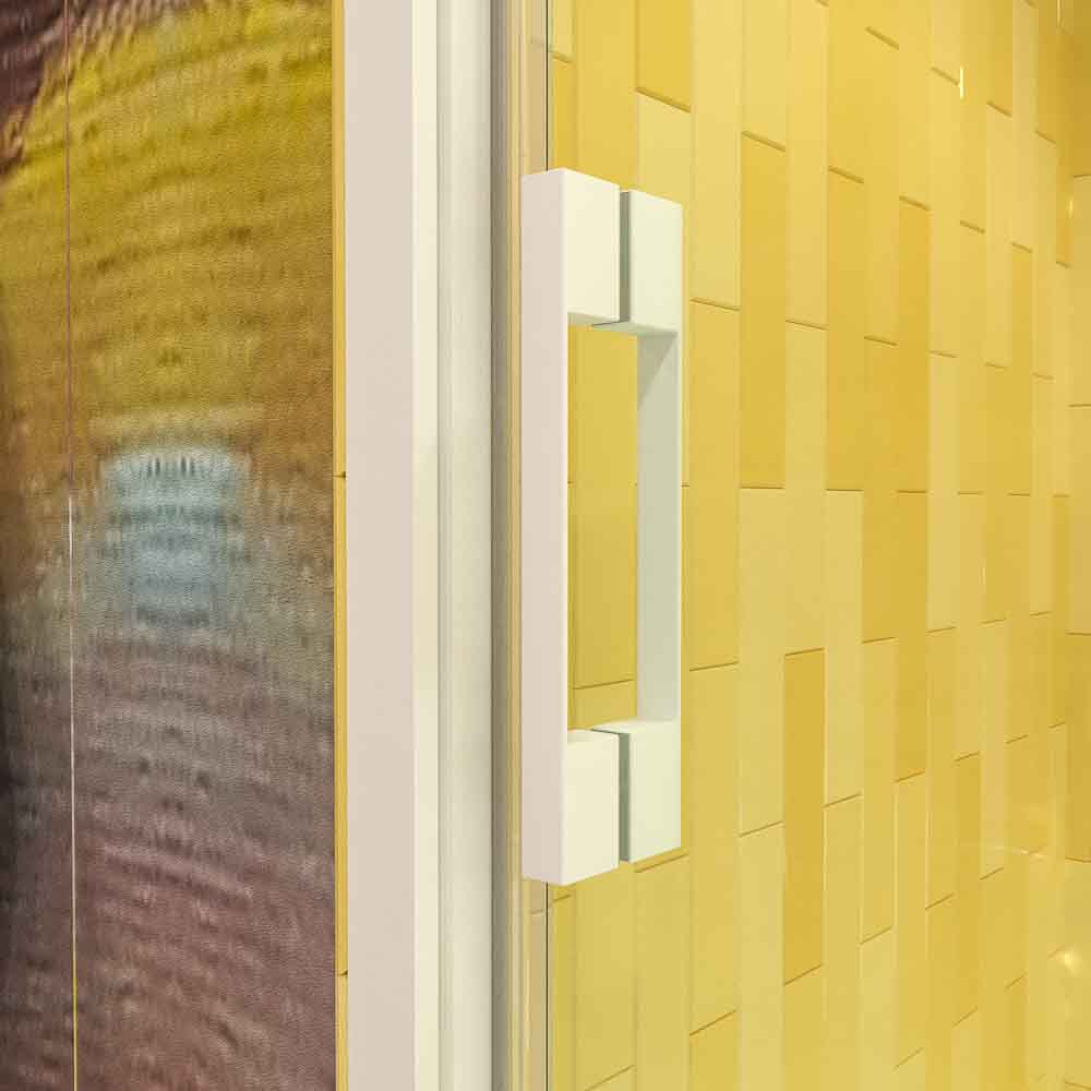 Mampara de bañera FLARE frontal 1 fijo - puerta corredera BLANCO MATE - Imagen 5