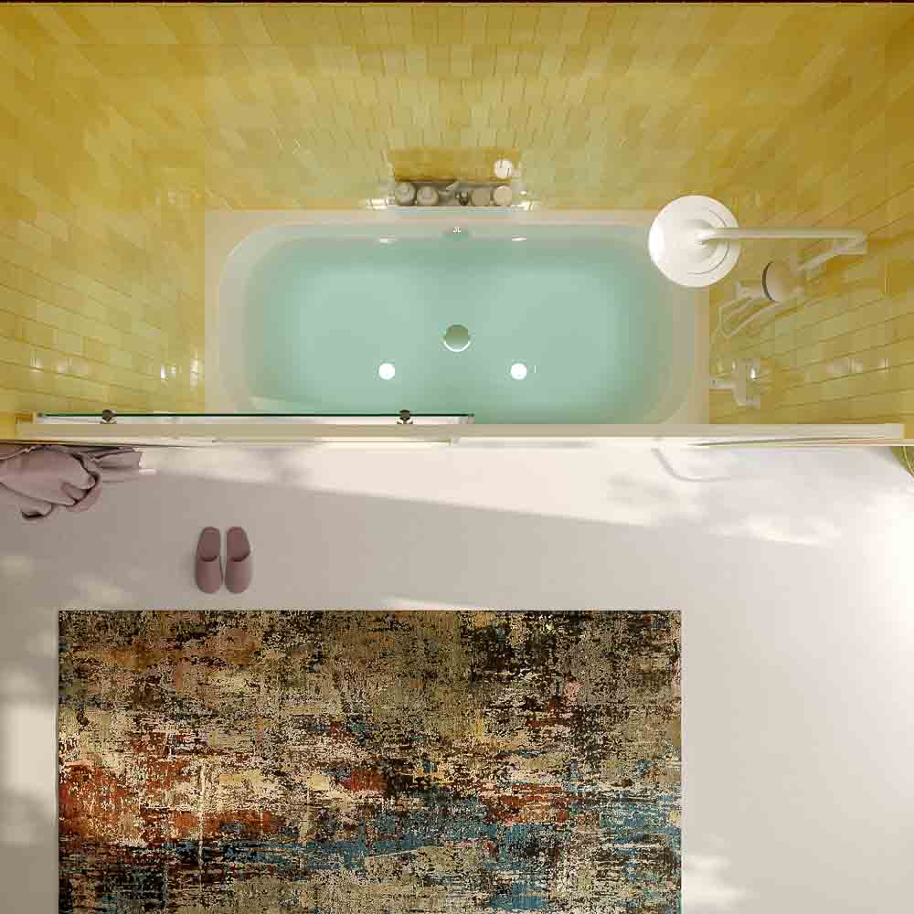 Mampara de bañera FLARE frontal 1 fijo - puerta corredera BLANCO MATE - Imagen 6