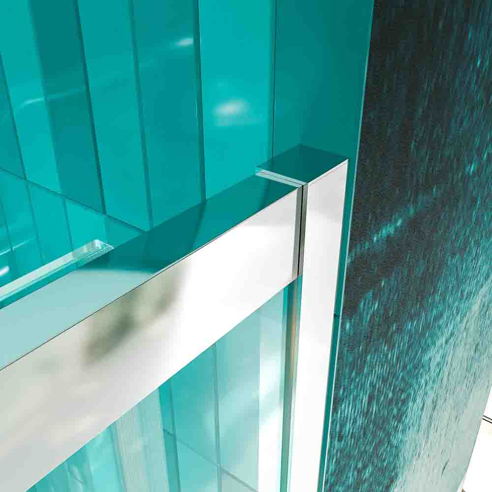 Mampara de bañera FLARE frontal 1 fijo - 1 puerta corredera CROMO BRILLO - Imagen 4