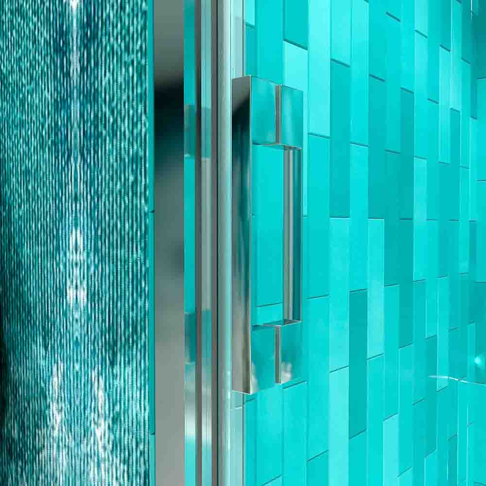 Mampara de bañera FLARE frontal 1 fijo - 1 puerta corredera CROMO BRILLO - Imagen 6