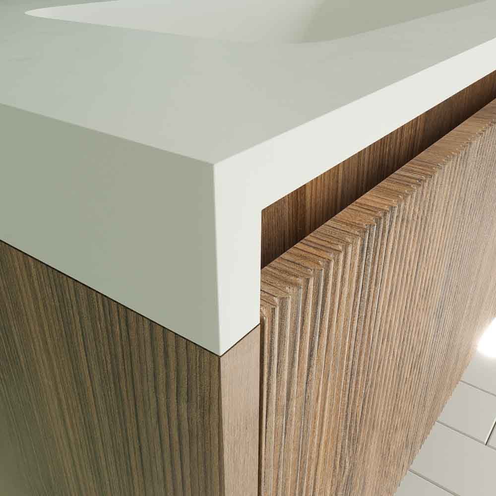 Mueble de baño BINARIO suspendido 1 cajón acabado ROBLE OSCURO - Imagen 4