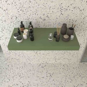 Estante inferior encimera suspendida con faldón SOLID SURFACE