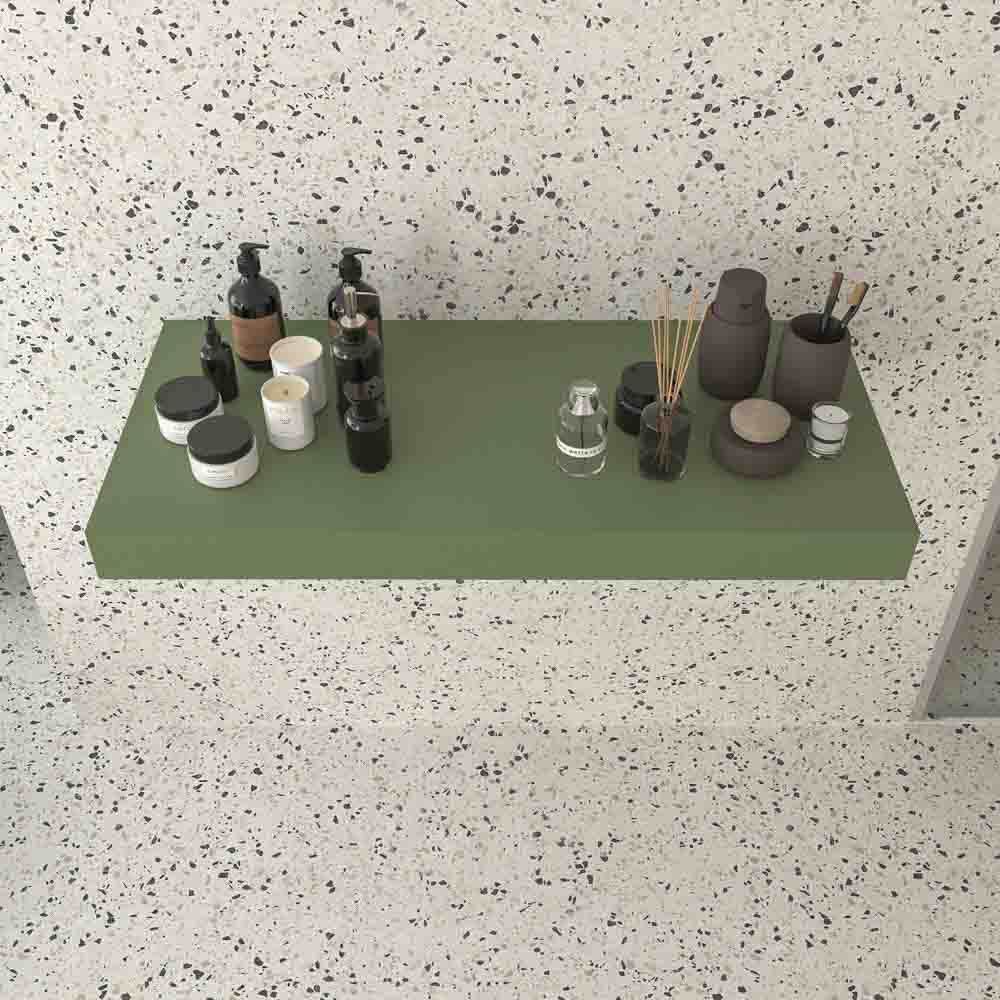 Estante inferior encimera suspendida con faldón SOLID SURFACE