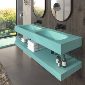 Lavabo suspendido LIDO dos senos SOLID SURFACE  Ultramar