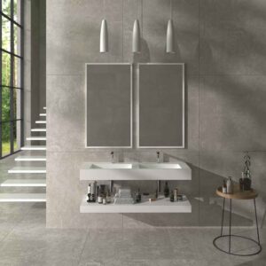 Lavabo suspendido LIDO dos senos SOLID SURFACE Blanco