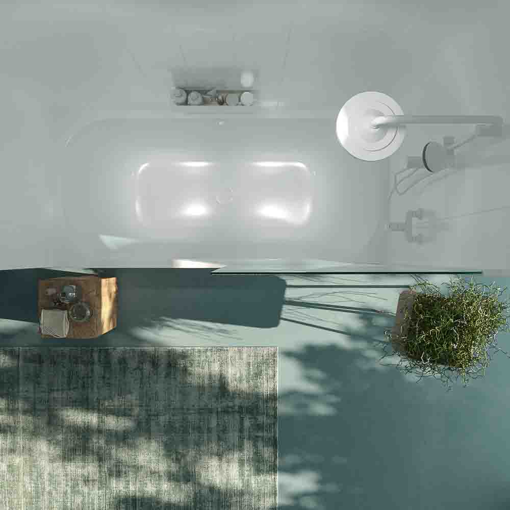 Mampara de bañera OPEN 1 hoja abatible 85 cm BLANCO MATE - Imagen 5