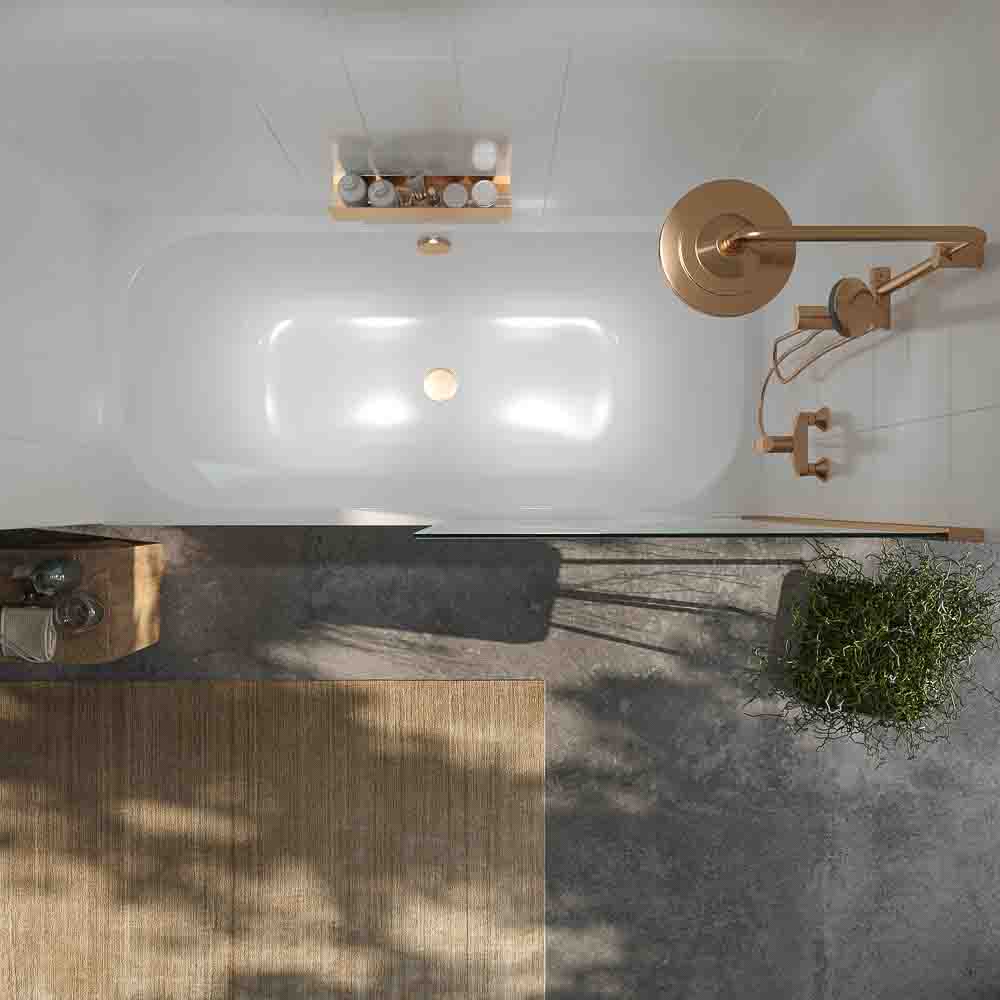 Mampara de bañera OPEN 1 hoja abatible 85 cm COBRE MATE - Imagen 5