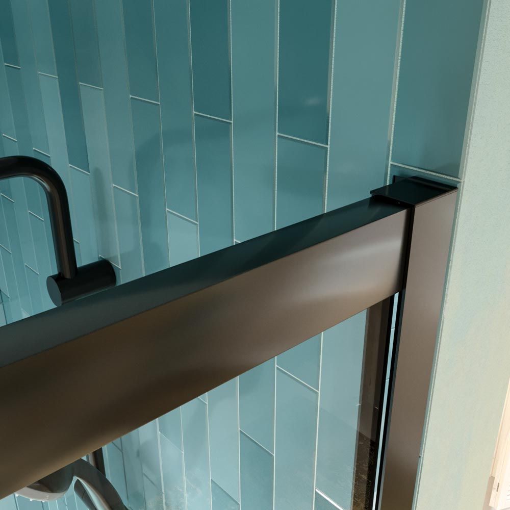 Mampara de bañera FLARE frontal 2 fijos - 2 puertas correderas NEGRO MATE - Imagen 3