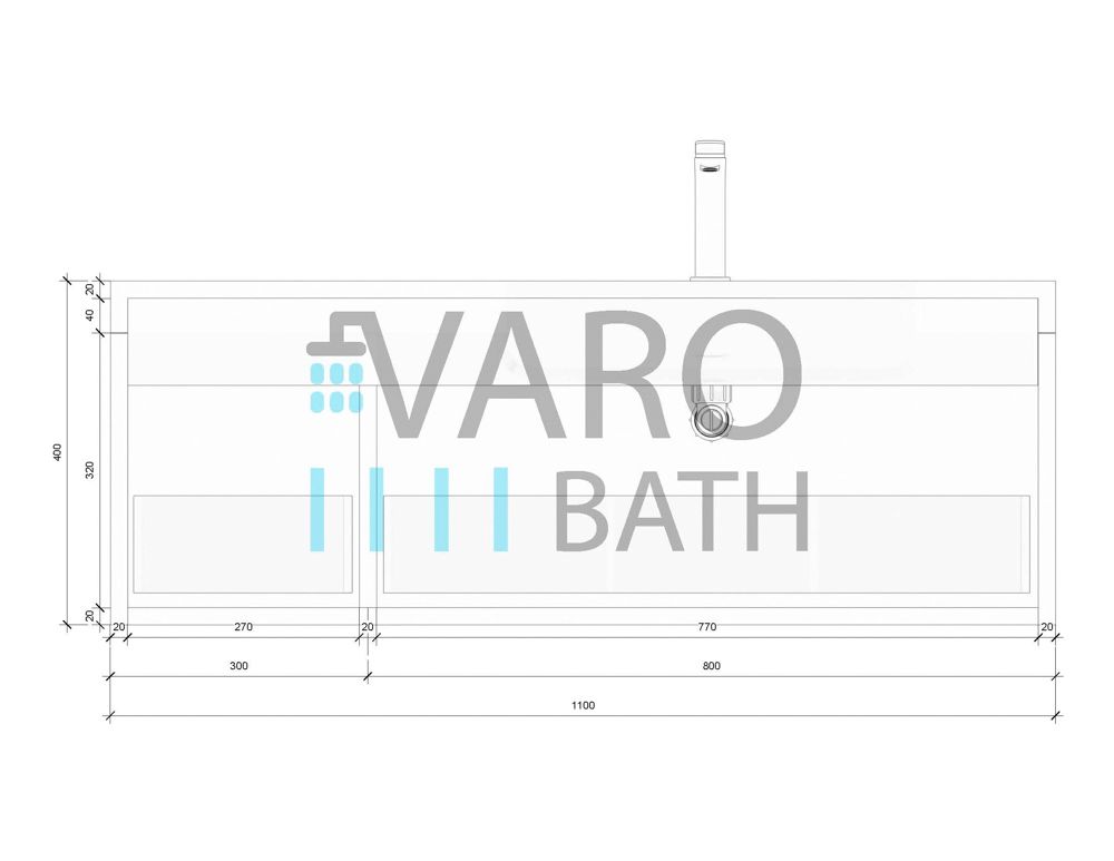 Mueble de baño BINARIO suspendido 2 cajones acabado MOKA - Imagen 9