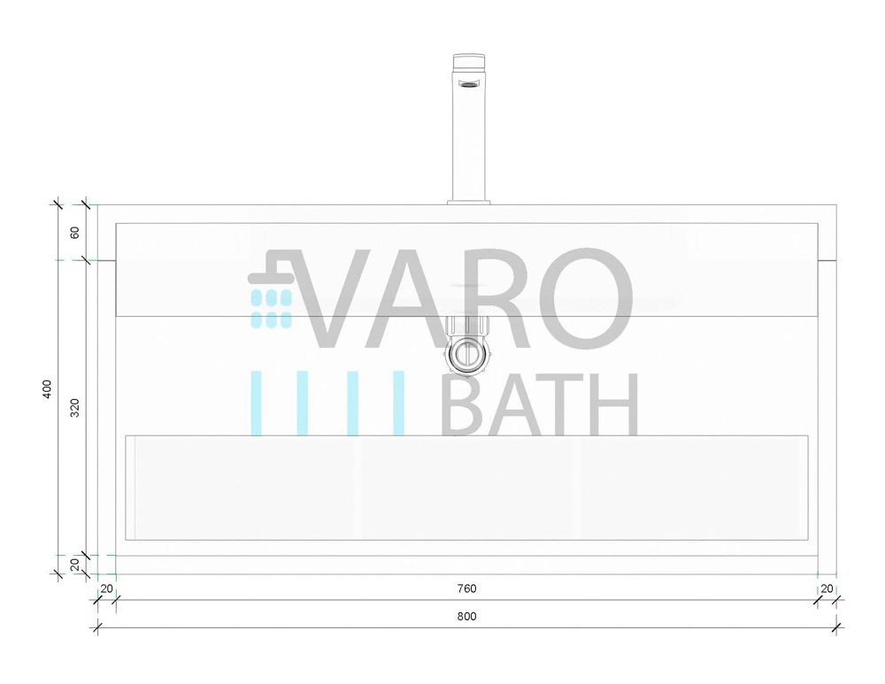 Mueble de baño BINARIO suspendido 1 cajón acabado ROBLE FRANCES / TOPO - Imagen 7