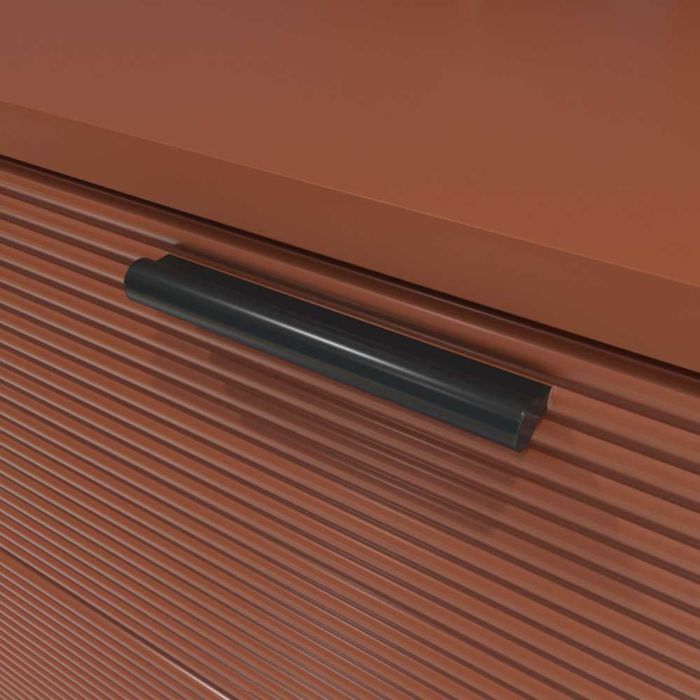 Mueble de baño HOLE con patas 2 cajones/1 hueco acabado COBRE PARDO con tapa y lavabo FOGO Solid Surface - Imagen 8