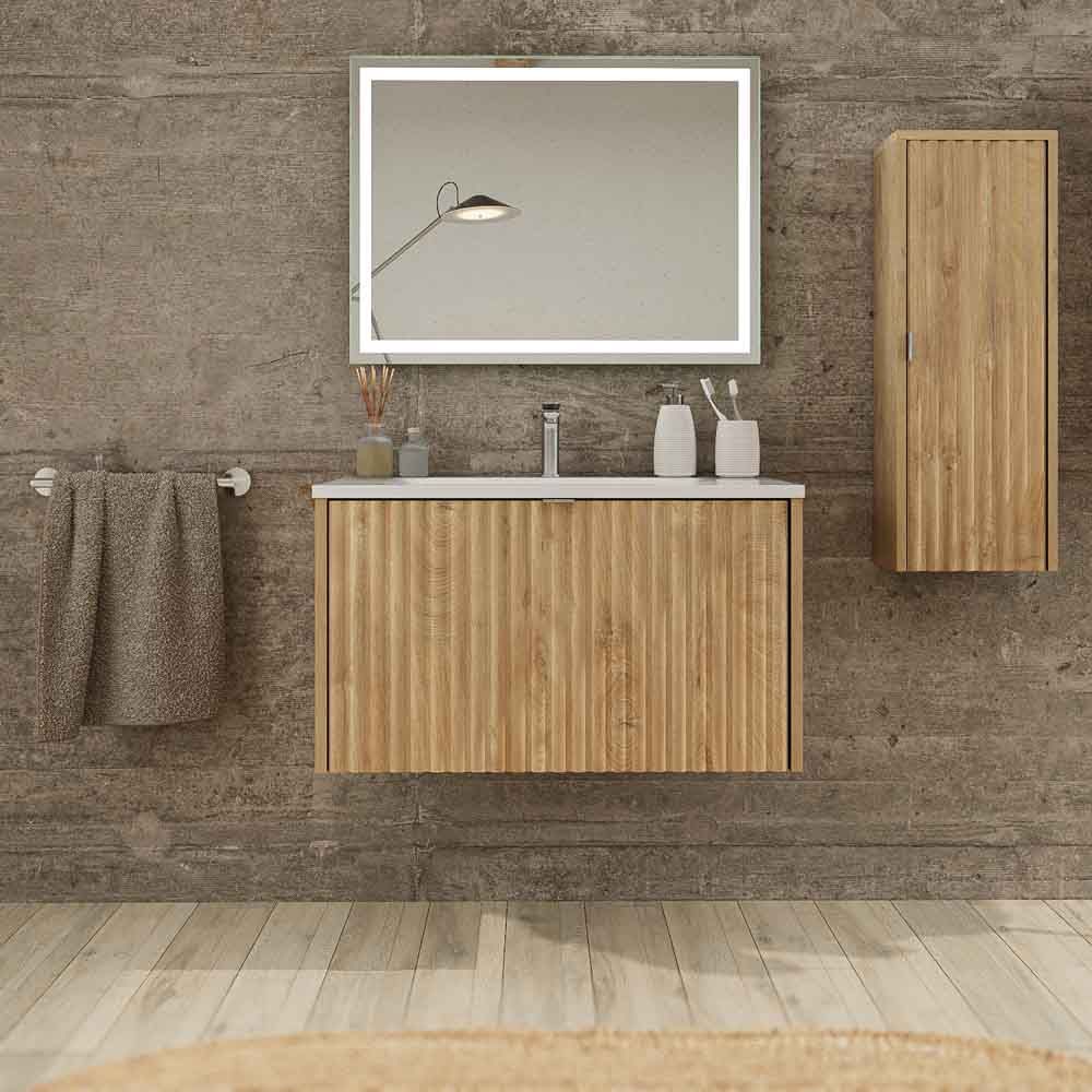 Mueble de baño MILO suspendido 1 cajón acabado ROBLE TEXAS