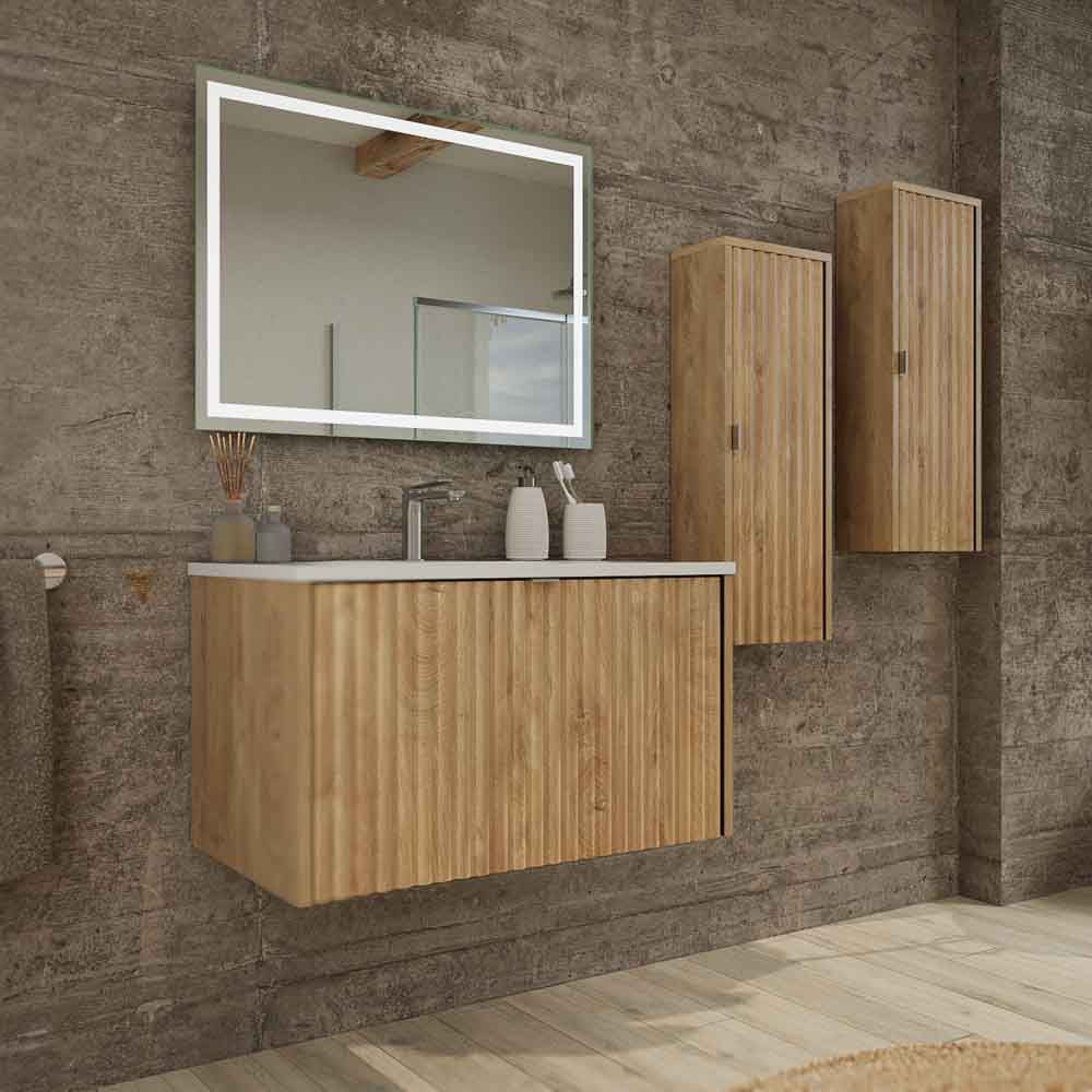 Mueble de baño MILO suspendido 1 cajón acabado ROBLE TEXAS - Imagen 3