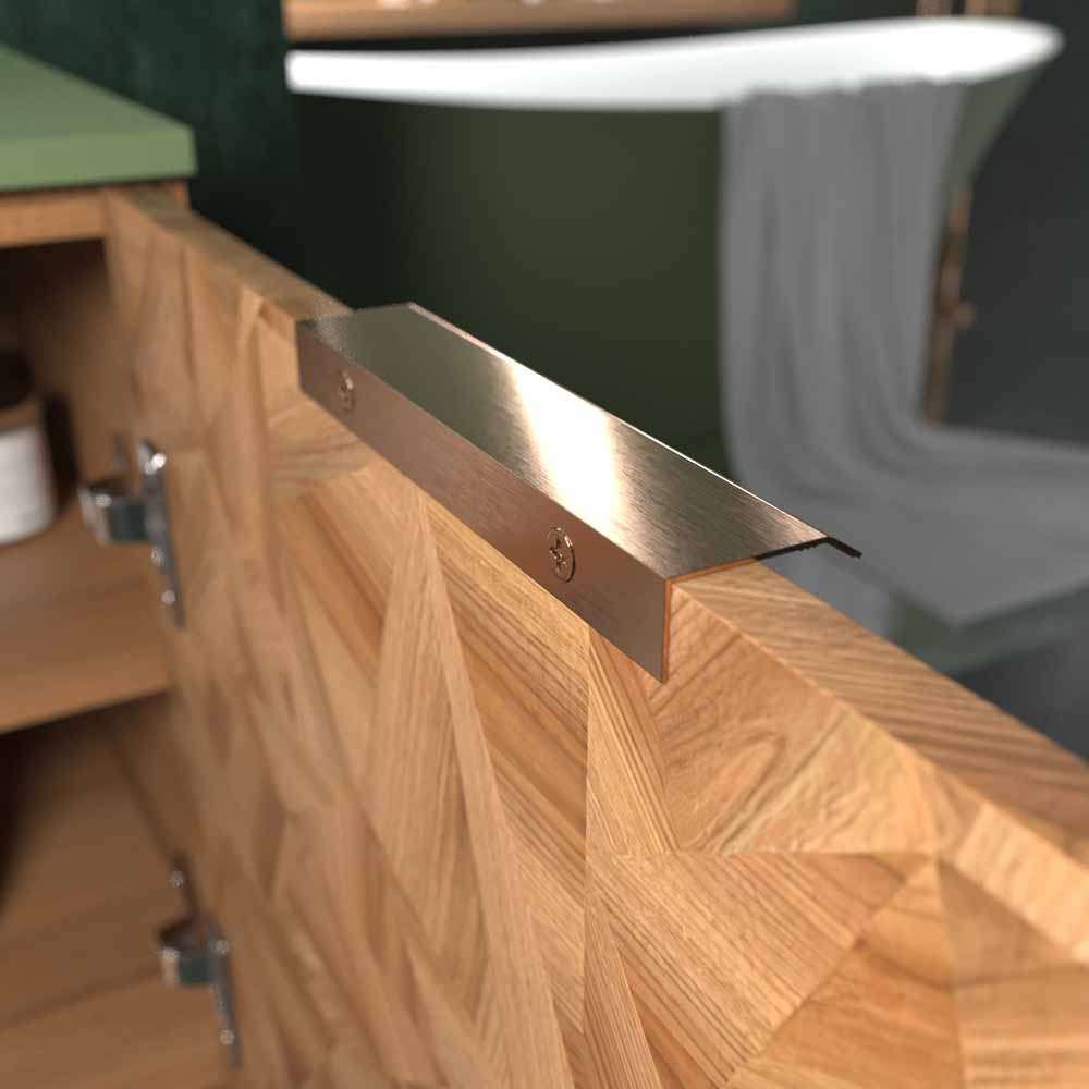 Mueble de baño OPERA con patas 2 puertas con encimera SOLID SURFACE 1 seno RAIZ OLMO - Imagen 4