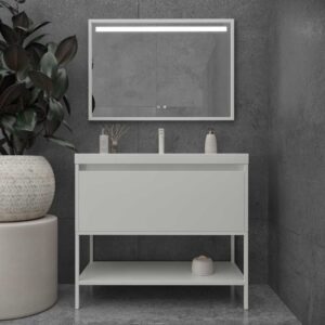 Mueble de baño ELEN con patas 1 cajón - 1 balda inferior BLANCO