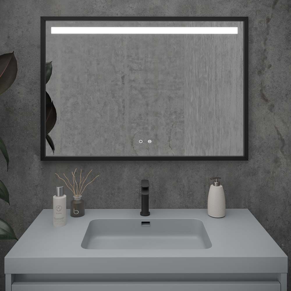 Mueble de baño ELEN con patas 1 cajón - 1 balda inferior GRIS CEMENTO / NEGRO - Imagen 3