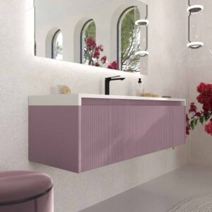 Mueble de baño BINARIO suspendido 3 cajones acabado VIOLETA