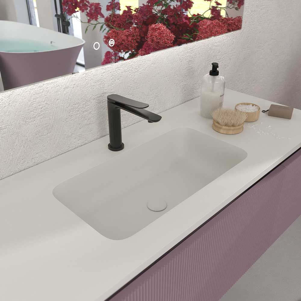 Mueble de baño BINARIO suspendido 3 cajones acabado VIOLETA - Imagen 3