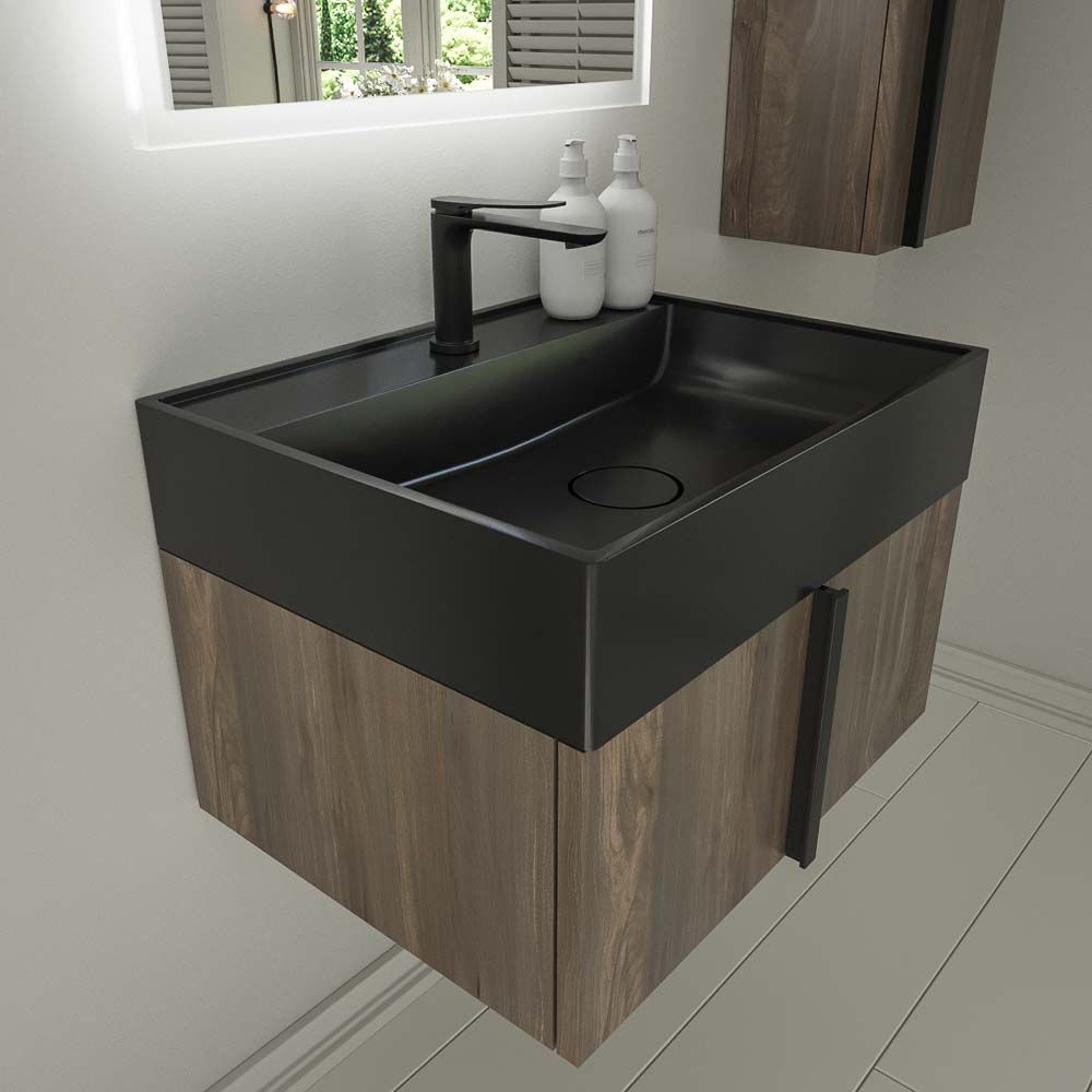 Mueble de baño NORMA suspendido 1 cajón acabado OLMO WABI - Imagen 6