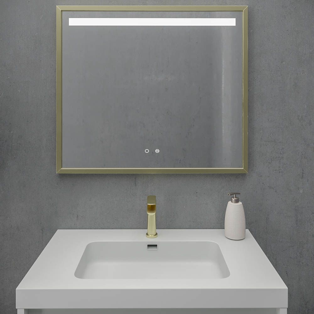 Mueble de baño ELEN con patas 1 cajón - 1 balda inferior GRIS PERLA / ORO MATE - Imagen 5