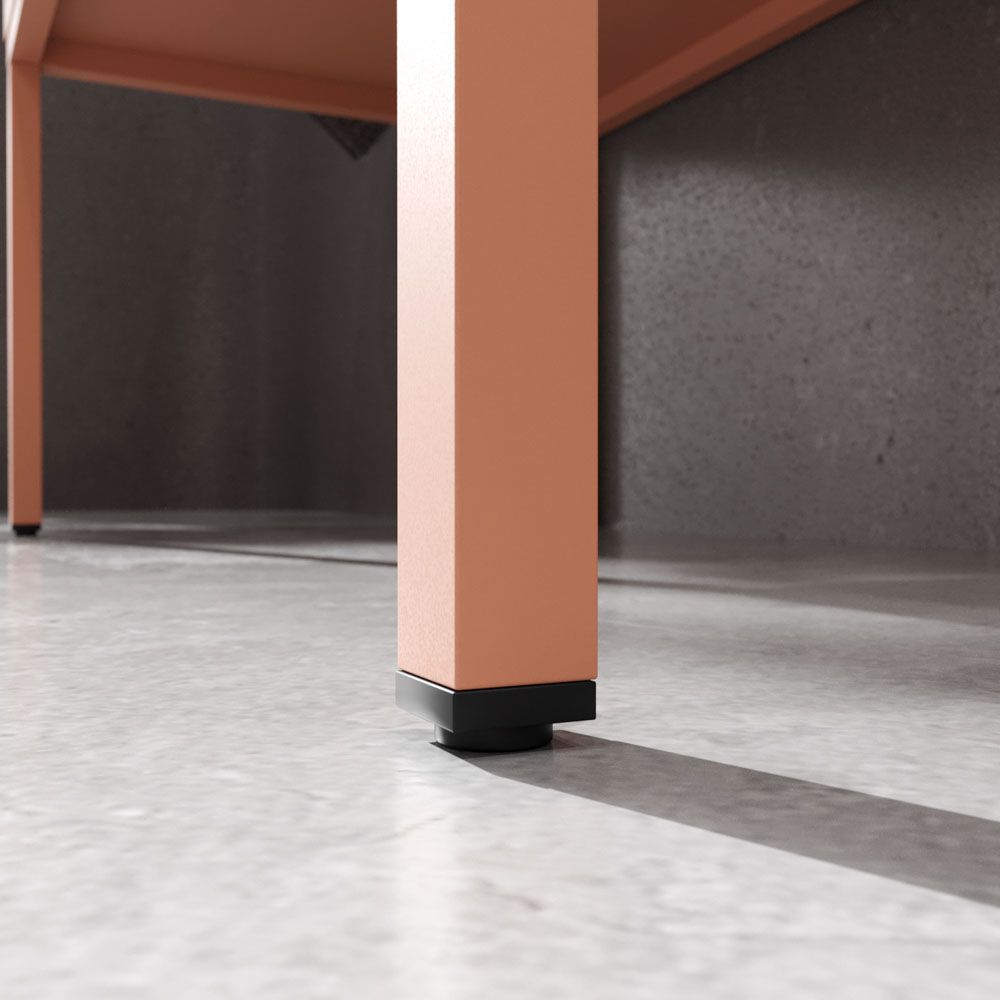 Mueble de baño con patas 2 cajones SMILE con lavabo Solid Surface ROJO BEIGE - Imagen 6