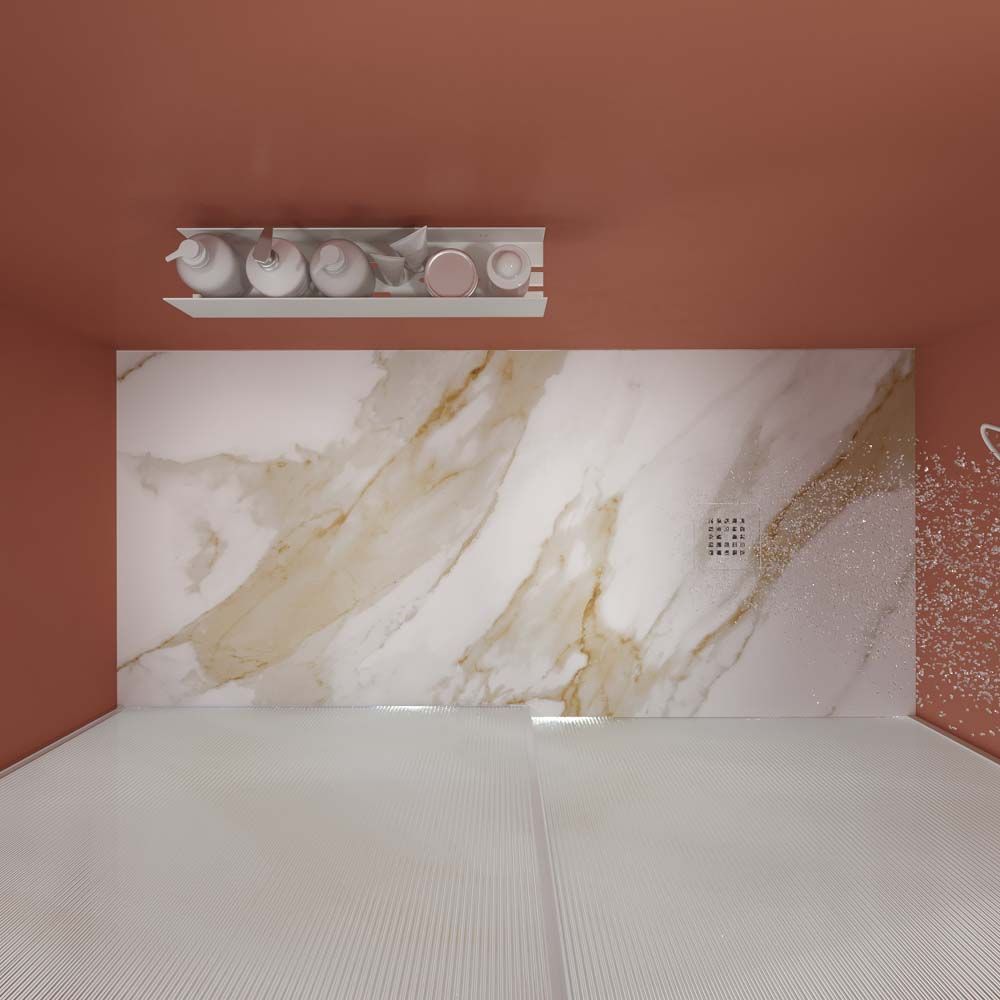 Mueble de baño GRATE con patas 2 cajones acabado mármol CALACATTA GOLD con tapa y lavabo SOLID SURFACE Fogo - Imagen 5