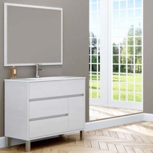 Mueble de baño ANNA a suelo 3 cajones- 1 puerta con lavabo cerámico