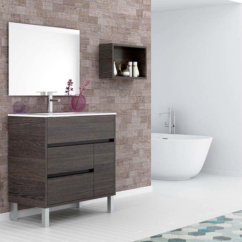 Mueble de baño ANNA color a suelo 3 cajones- 1 puerta con lavabo cerámico