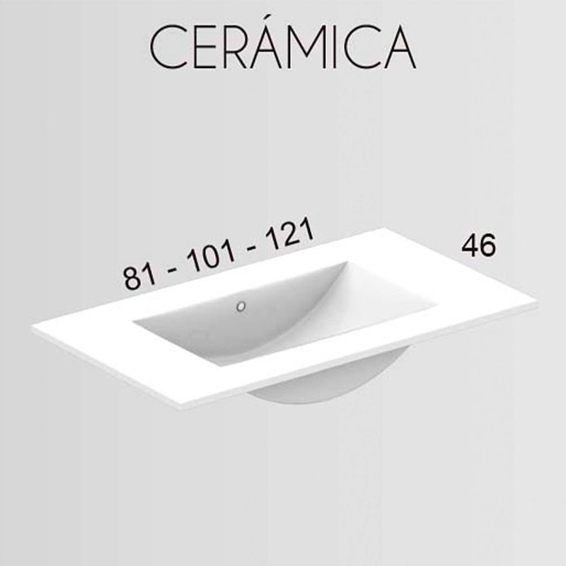 Mueble de baño CARLOTTA suspendido 4 cajones con lavabo cerámico, color CAMBRI - Imagen 3