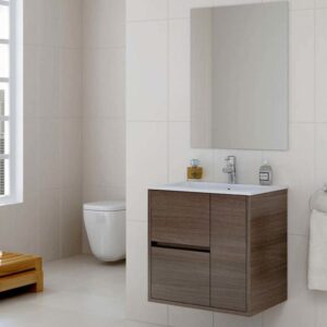 Mueble de baño CAROLA suspendido 2 cajones- 1 puerta con lavabo cerámico