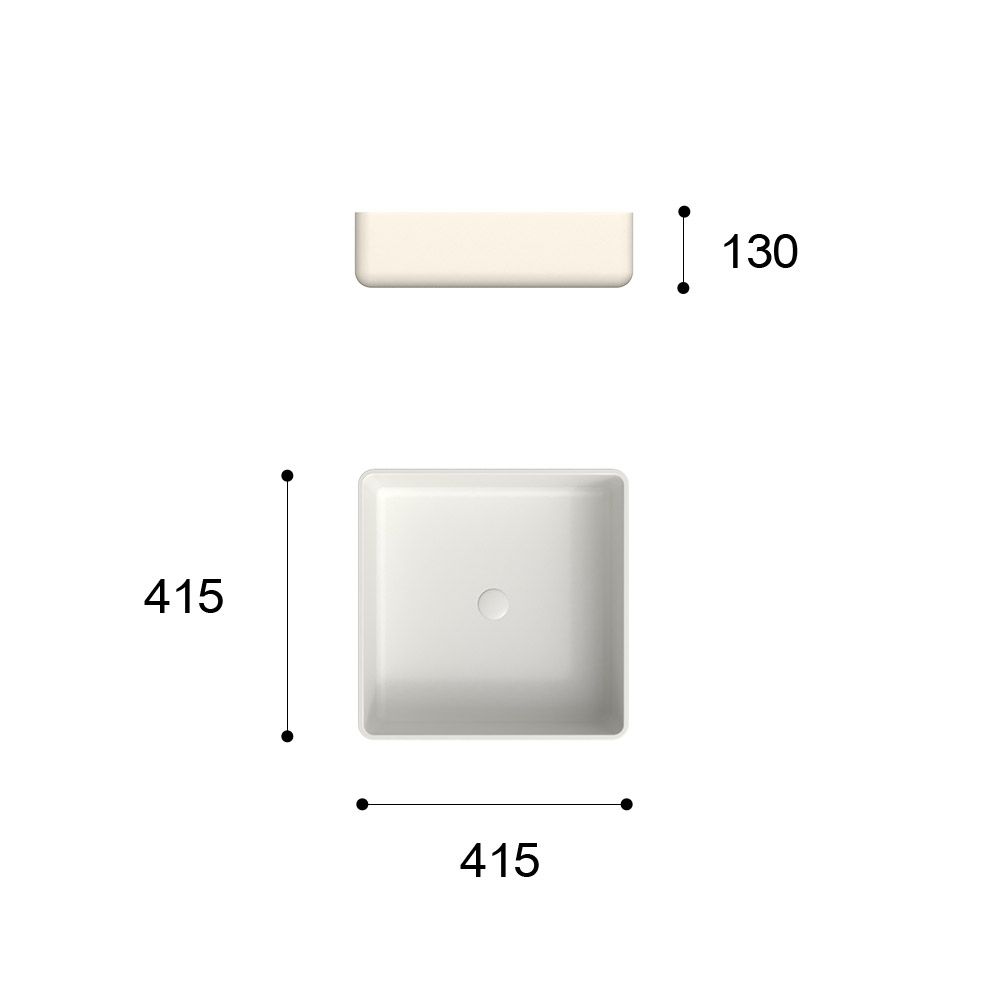 Lavabo sobre encimera SATET Solid Surface Crema - Imagen 4