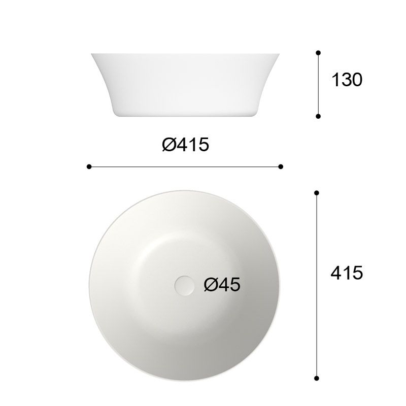 Lavabo sobre encimera AJAX Solid Surface Blanco - Imagen 4