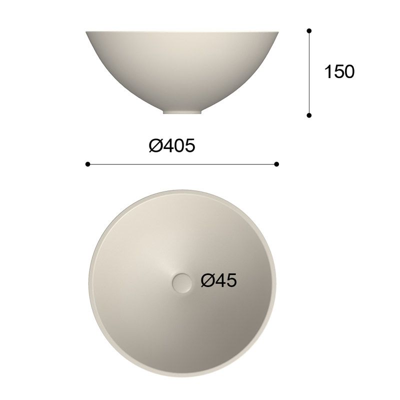 Lavabo sobre encimera BOL Solid Surface Blanco - Imagen 4