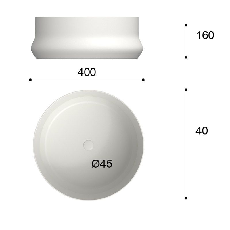 Lavabo sobre encimera GENIL Solid Surface Arcilla - Imagen 4