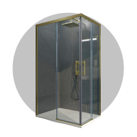 Mamparas de ducha en oro