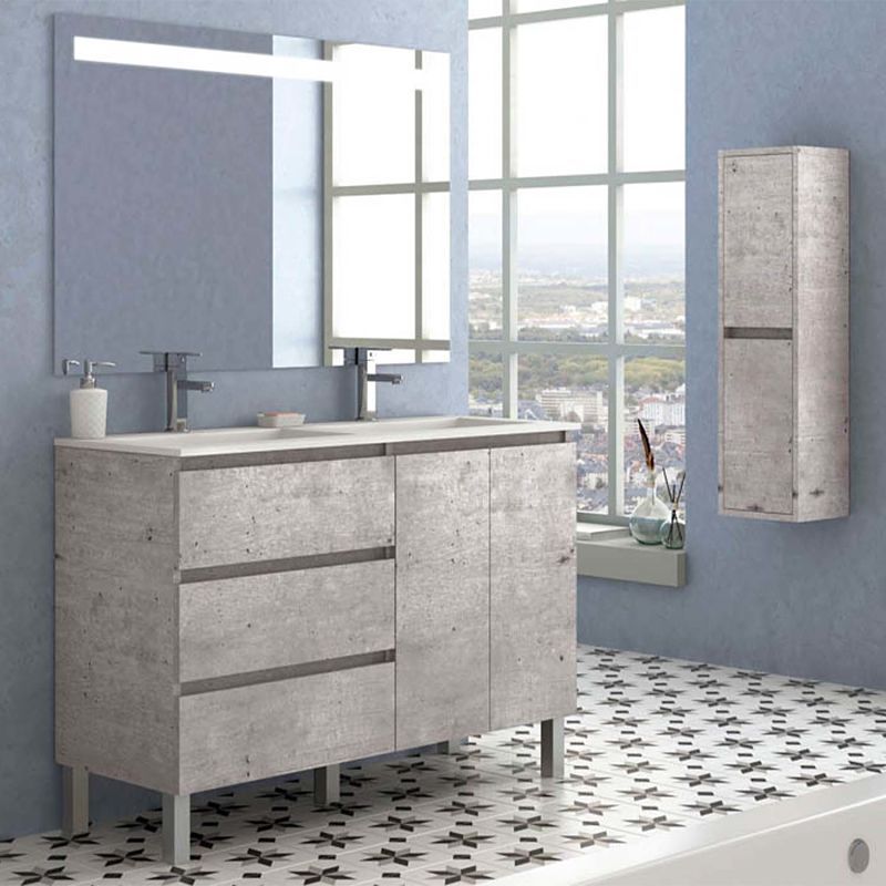 Mueble de baño MANILA varios tonos a suelo 120 cm 3 cajones / 2 puertas con lavabo cerámico