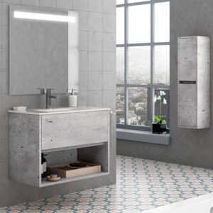 Mueble de baño VALERIA varios tonos suspendido 1 cajón - 1 hueco con lavabo cerámico